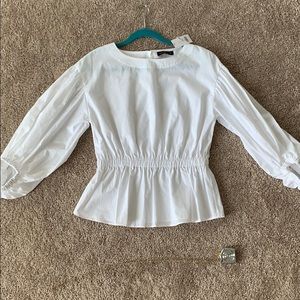 Banana Republic Balloon sleeve peplum top NWT